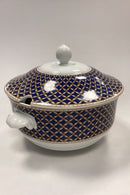 Royal Copenhagen Liselund Mørkeblå Terrin med låg No. 183/182