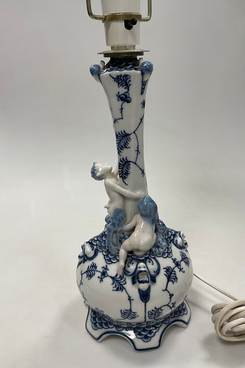 Royal Copenhagen Musselmalet Helblonde Lampe / underdel til 5 armet lysestage No 1006