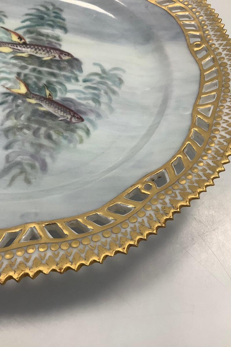 Royal Copenhagen Privately Painted Flora Danica Fish Plate No 3554