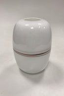 Holmegaard Melody Vase hvid med bordeaux mønster