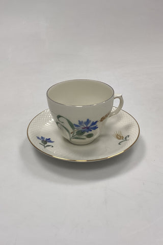 Royal Copenhagen Blå Kornblomst Kaffekop med Underkop No. 1870
