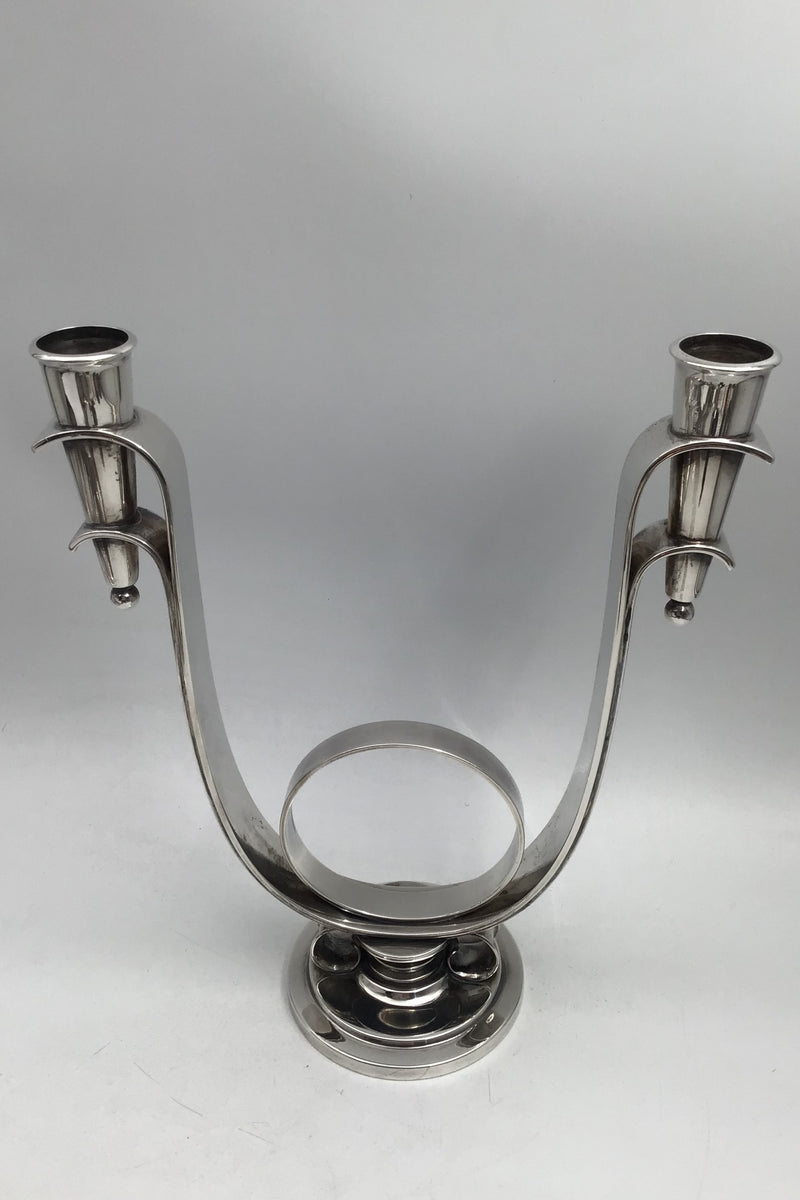 Georg Jensen Sterling Sølv To-armet Art Deco Lysestage No. 758