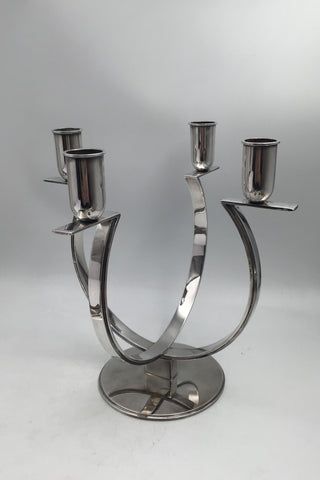 Frantz Hingelberg Sterling Sølv Fire-armet Art Deco Lysestage (1932)
