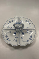 Royal Copenhagen Musselmalet Riflet Cabaretfad med Fire Skåle No. 2130