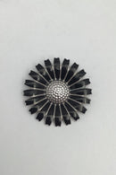 Georg Jensen Sterling Sølv Marguerit Broche, Sort&nbsp;