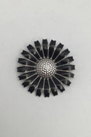 Georg Jensen Sterling Sølv Marguerit Broche, Sort&nbsp;