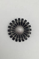 Georg Jensen Sterling Sølv Marguerit Broche, Sort&nbsp;