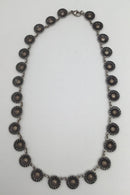 Georg Jensen Sterling Sølv Marguerit Halskæde, sort