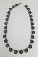 Georg Jensen Sterling Sølv Marguerit Halskæde, sort