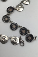 Georg Jensen Sterling Sølv Marguerit Halskæde, sort