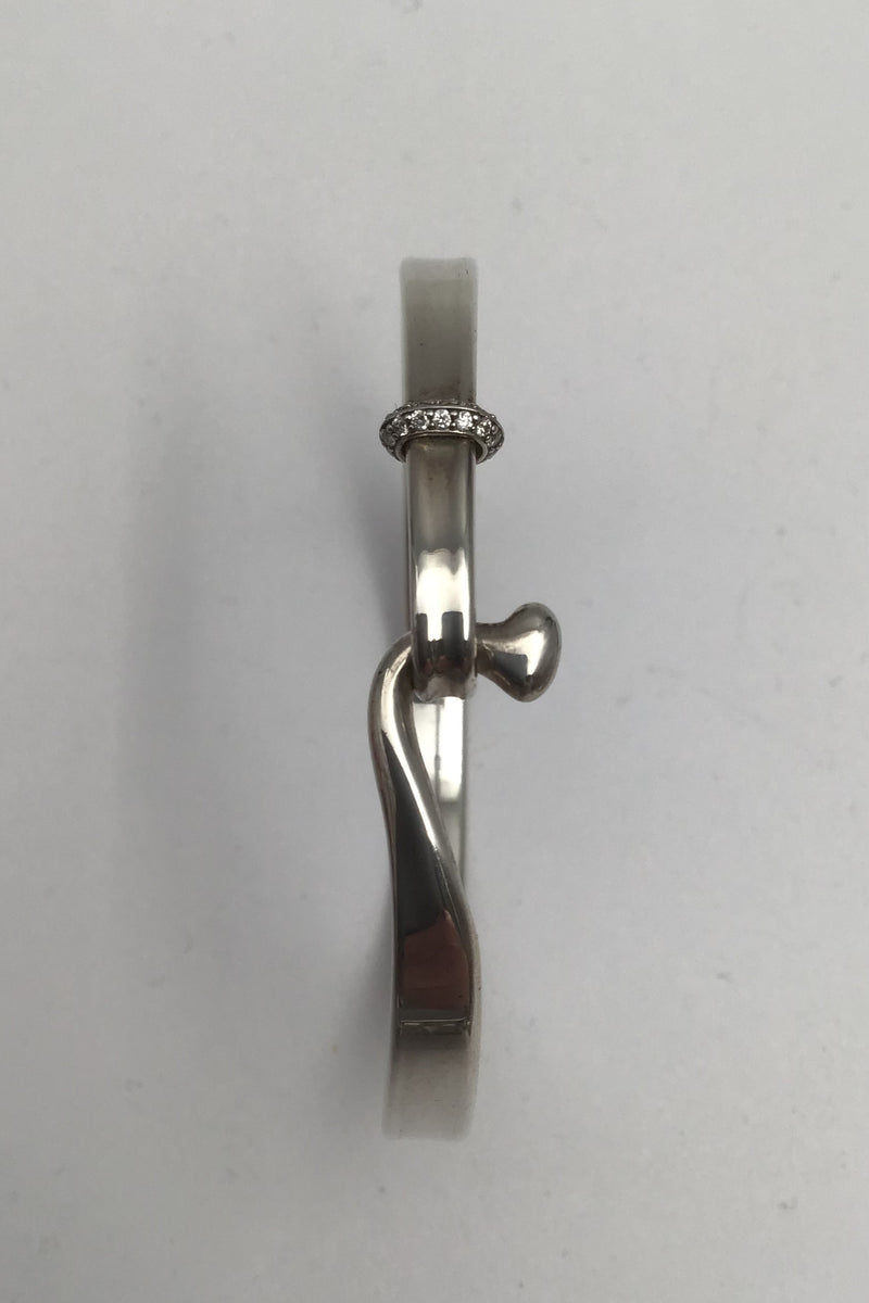Georg Jensen Sterling Sølv Torun Armring No. 204 (Pavé Diamonds 0,06 ct)