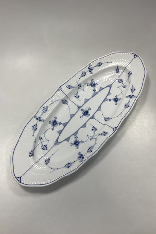 Royal Copenhagen Musselmalet Riflet Stort aflangt Fiskefad No. 105