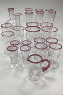 Stort sæt af håndlavede glas på 24 dele