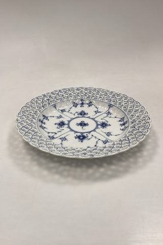 Royal Copenhagen Musselmalet Helblonde med gennembrudt kant Flad Tallerken No. 1/1098