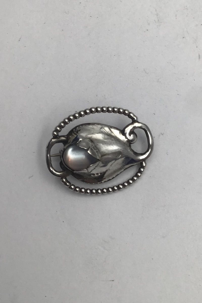 Evald Nielsen Sølv Broche (Månesten)