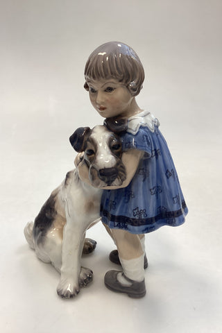 Dahl Jensen Pige med Fox Terrier No. 1085