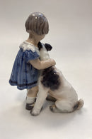 Dahl Jensen Pige med Fox Terrier No. 1085