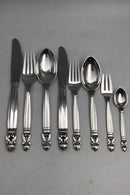 Georg Jensen Sterling Sølv Konge Bestik Sæt 12 Personer (96 dele)