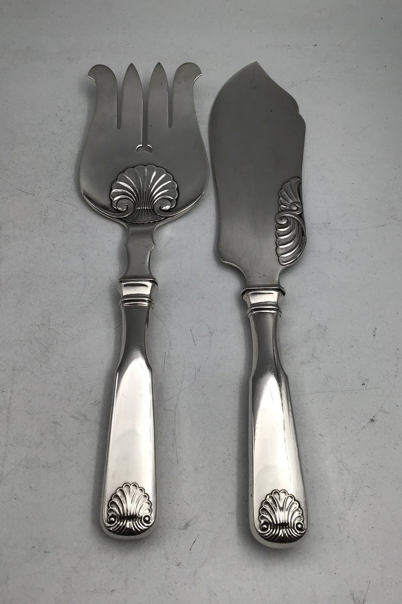 Dansk Sølv Musling Fiskeserveringssæt