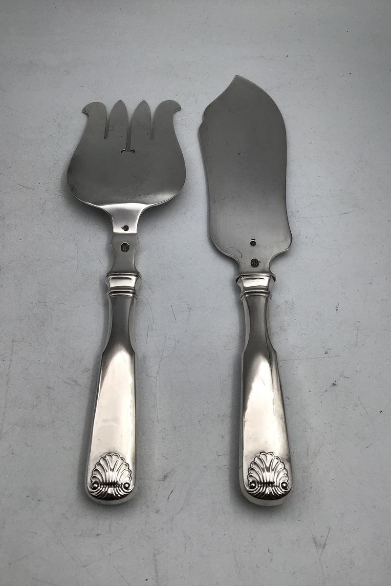 Dansk Sølv Musling Fiskeserveringssæt