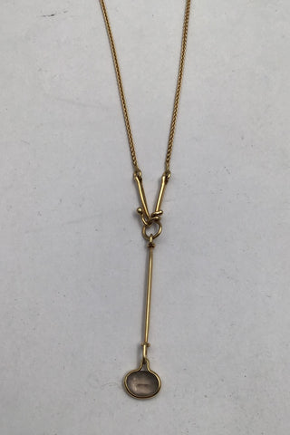 Georg Jensen 18K Guld Vedhæng og Kæde No. 1506A Savannah Torun (Røg Quartz)