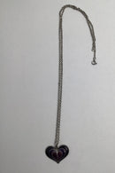 David Andersen Sterling Silver / Enamel Heart Pendant + Chain