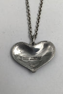 David Andersen Sterling Silver / Enamel Heart Pendant + Chain