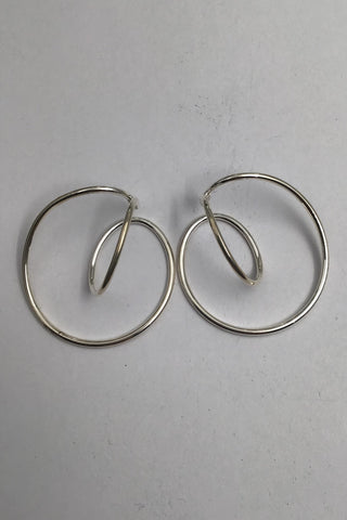 Georg Jensen Sterling Sølv Øreringe No. 554C Alliance Allan Scharff