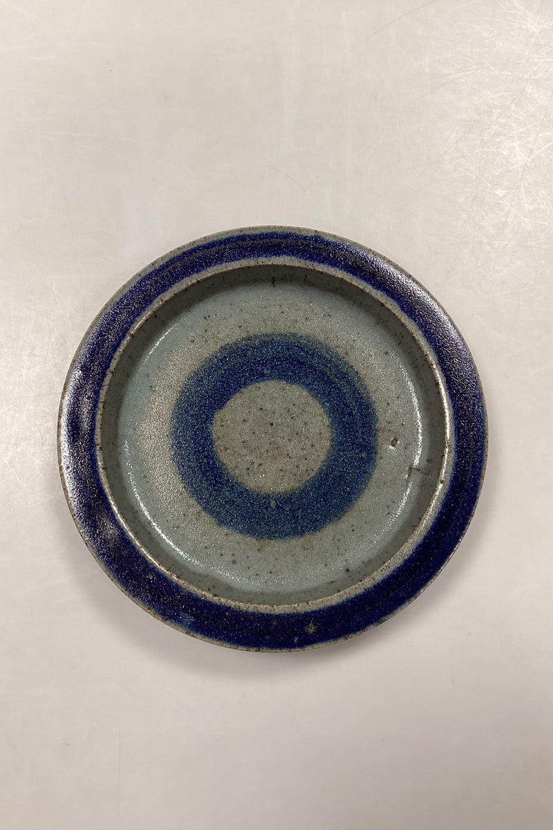 Stoneware bowl in gray blue and cobalt blue