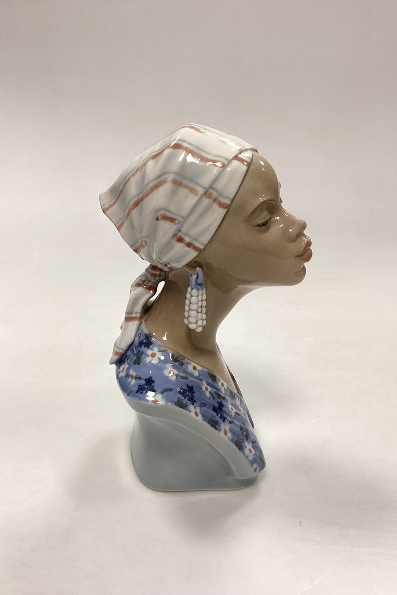 Dahl Jensen Figurine No. 1211 - Bust of African Woman