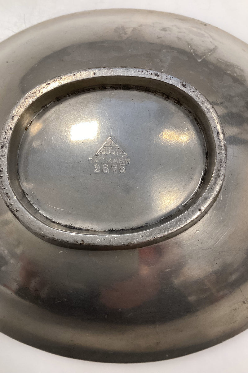 Just Andersen Bladformet skål af Tin, No. 2675