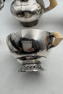 Georg Jensen Sølv Thekande, Kaffekande, Flødekande og sukkerskål No. 43 og 188