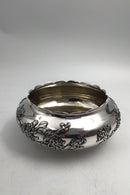 Antique Chinese Sterling Silver Bowl (Luen Wo, Shanghai) Chrysanthemum flower decoration