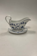 Royal Copenhagen Blue Fluted Plain Sauce Pot with Saucer No. 200