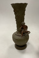 Art Nouveau Par Vaser i Metal af Ung pige og dreng