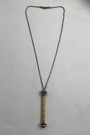 (Jan Lohmann) Sterling Silver Modern Necklace and Pendant (Partially Gold Plated)