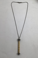 (Jan Lohmann) Sterling Silver Modern Necklace and Pendant (Partially Gold Plated)