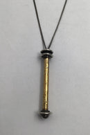 (Jan Lohmann) Sterling Silver Modern Necklace and Pendant (Partially Gold Plated)