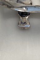 Udenlandsk Sølv Saltkar med blå glas indsats