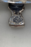 Udenlandsk Sølv Saltkar med blå glas indsats