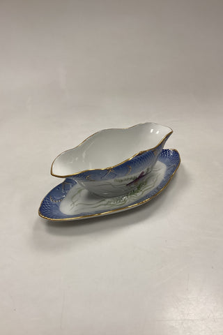 Royal Copenhagen Blåt Fiskestel Sauceskål på fast fad No. 3003