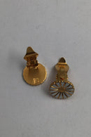 Bernhard Hertz Forgyldt Sterling Sølv Marguerit Øreclips