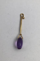 Georg Jensen 18K Guld Vedhæng Dew Drop No. 1128 Ametyst Torun