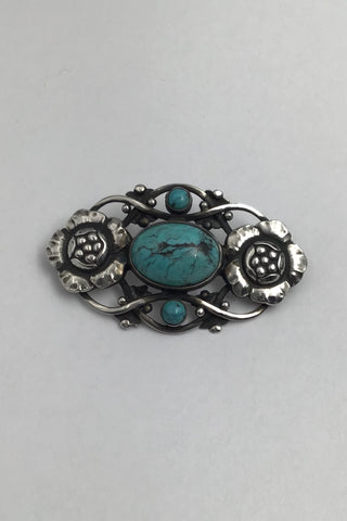 Georg Jensen Sterling Silver Brooch No. 89 (Turquoise)