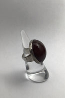 Georg Jensen Sterling Silver Ring No. 90 C (Reddish brown Agate)