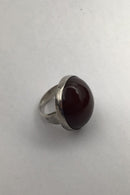 Georg Jensen Sterling Silver Ring No. 90 C (Reddish brown Agate)