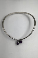 Bent Knudsen Sterling Sølv Halsring Ametyst &nbsp;