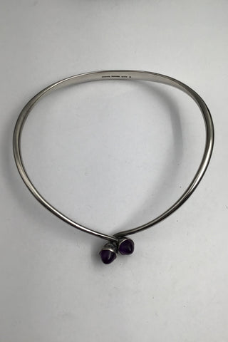 Bent Knudsen Sterling Sølv Halsring Ametyst  