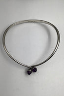 Bent Knudsen Sterling Sølv Halsring Ametyst &nbsp;