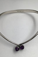 Bent Knudsen Sterling Sølv Halsring Ametyst &nbsp;